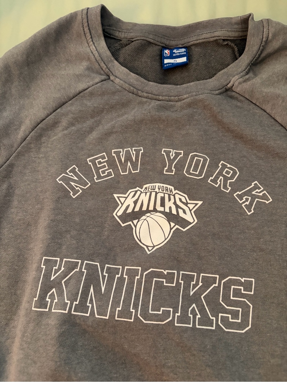 New York Knicks Gray Crewneck Sweatshirt and shorts set